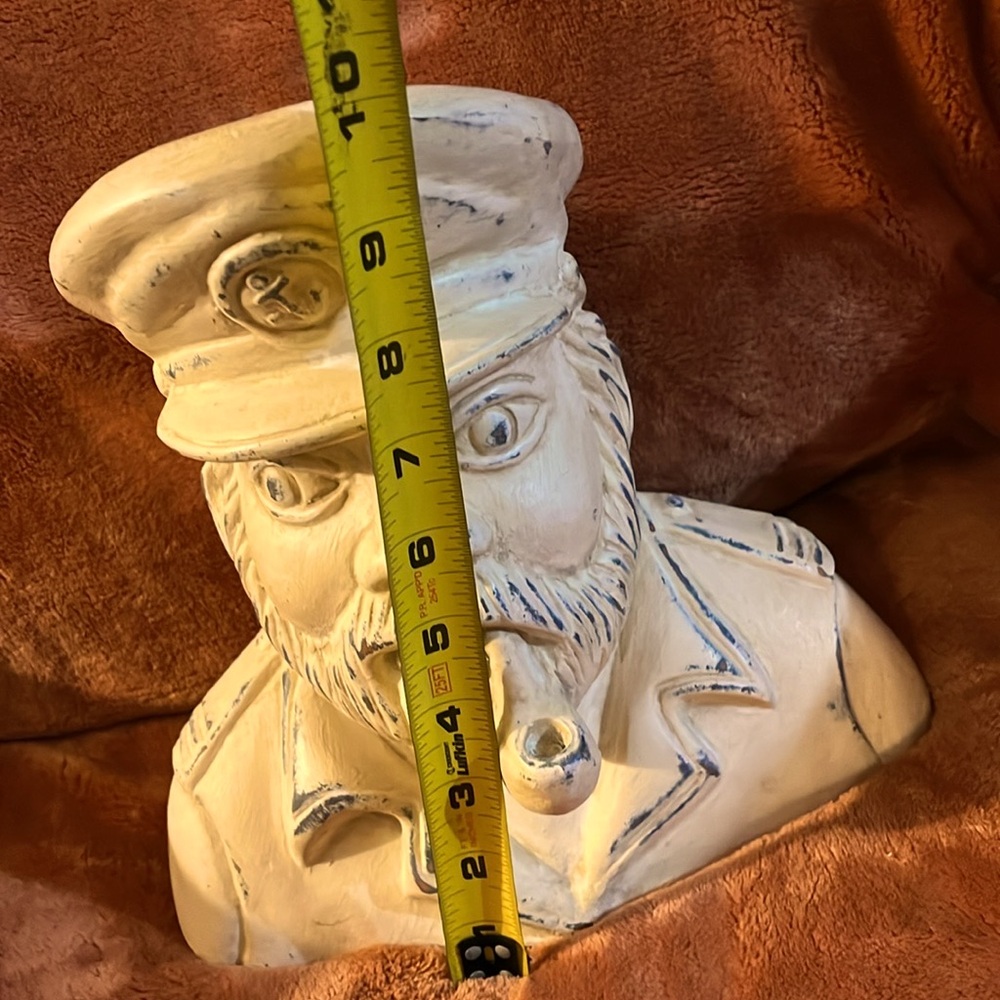 Nautical Captain of the Sea, Handmade terracotta, Cream with blue dry brush - Picture 7 of 7
